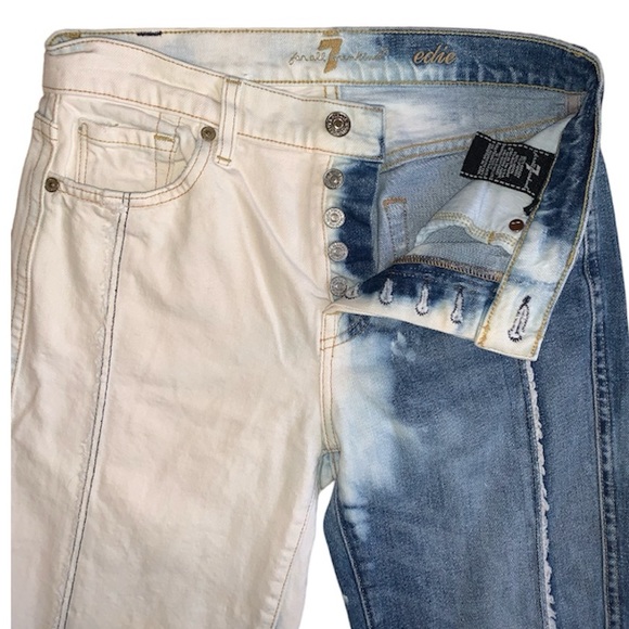 7 For All Man Kind Edie Jeans Size 25 Button Fly - Picture 10 of 13